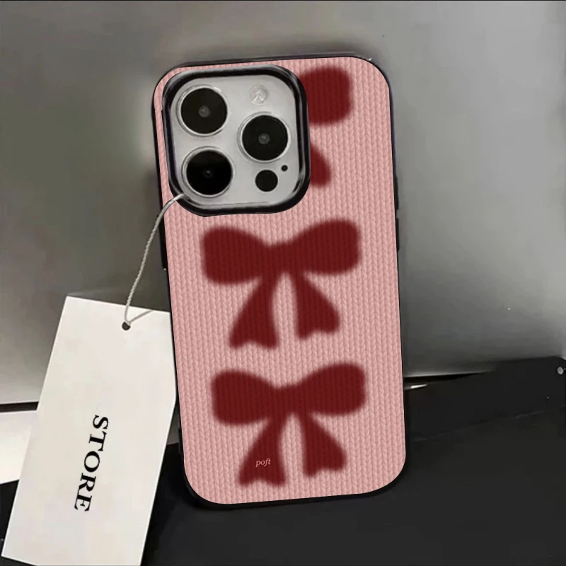 귀여운 리본 보우 광택 소프트 폰 케이스 아이폰 17 16 16e 15 14 13 12 11 프로 맥스 X XR 17 에어 7 8 플러스 SE2 충격 방지 커버