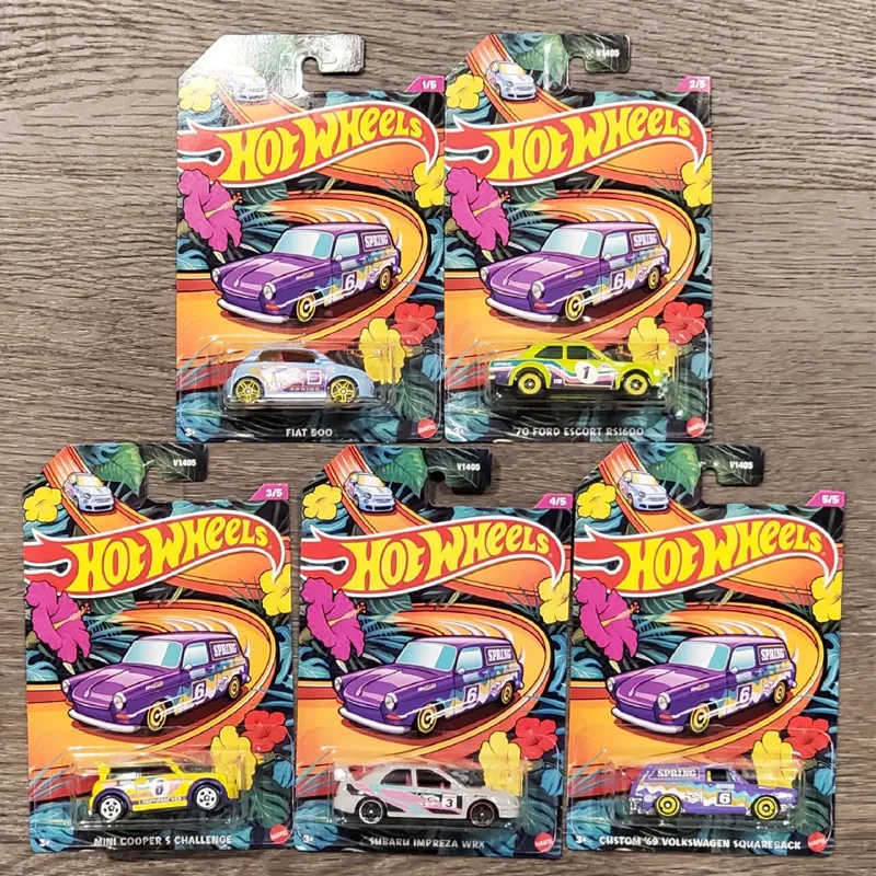 

Hot Wheels Die Cast Collectible Car Easter Spring Set V1405 Fiat 500 Miniature Model Vehicle For Adult Collectors Hobby Display