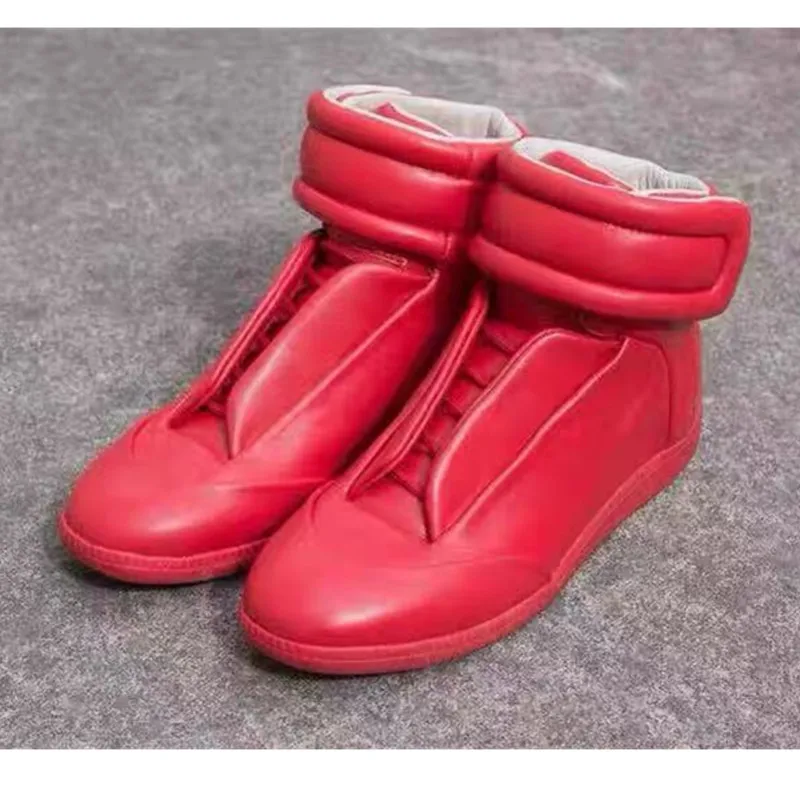 Women Futuristic Slip On High Top Ankle Boots Padded Fold Cuff Leather Flat Sneakers Streetwear Round Toe Casual Short Booties