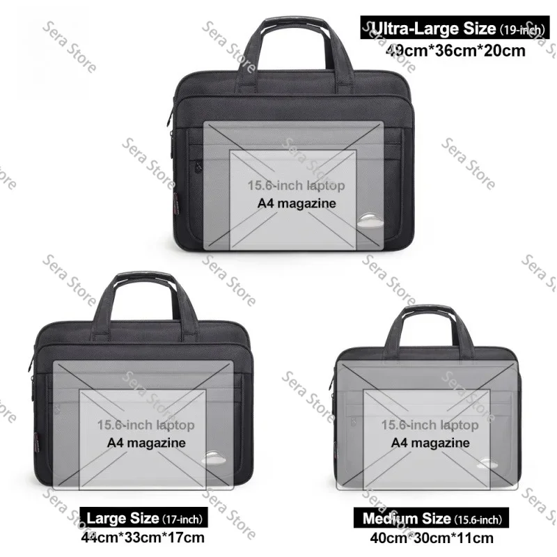 Large Capacity Briefcase Bag Men Business Bag 15.6 Inch 17