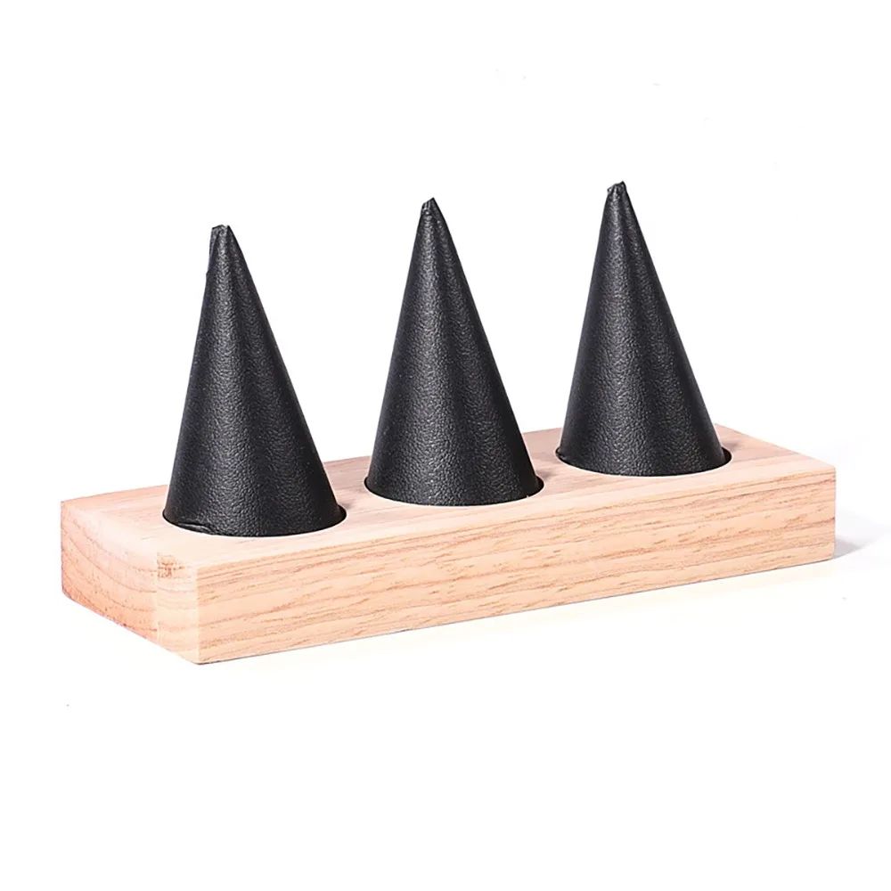 

Jewelry Display Cone Shape Rings Holder Storage Rack Lightweight Flannelette Rings Display Stand Vintage Multiple Size