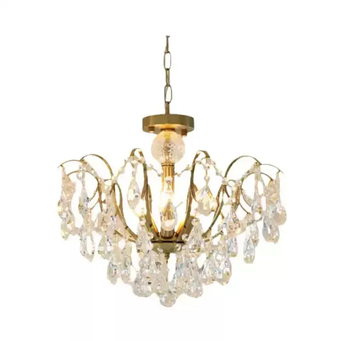 Crystal dining room chandelier American retro light luxury bedroom living room light luxury villa court style chandelier