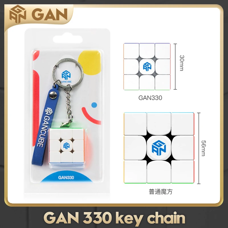 GAN 330 Mini 3x3 Keychain Ornaments 3x3x3 Gan 330 Mini Racing Non-Stick 3x3 Speed Professional Educational Toys