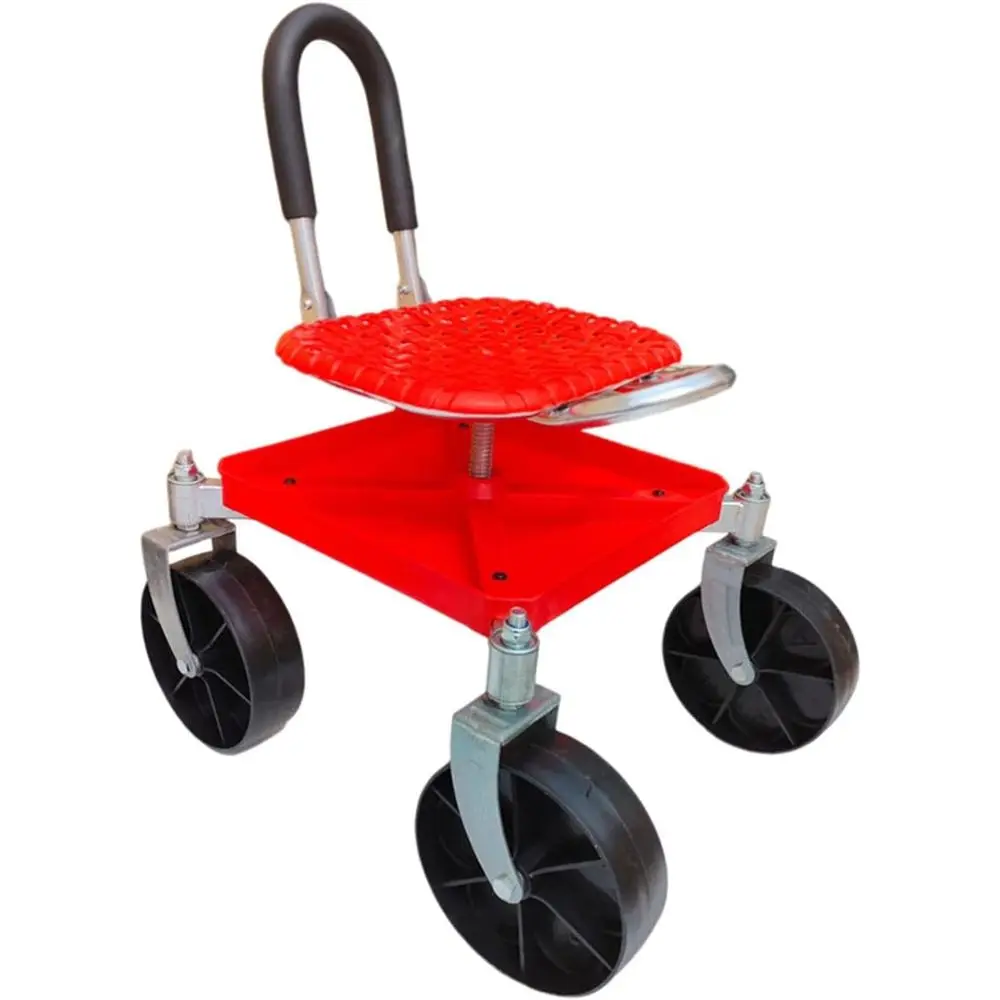 

Красный 360° ° Поворотное сиденье для садовой тележки для посадки и садоводства