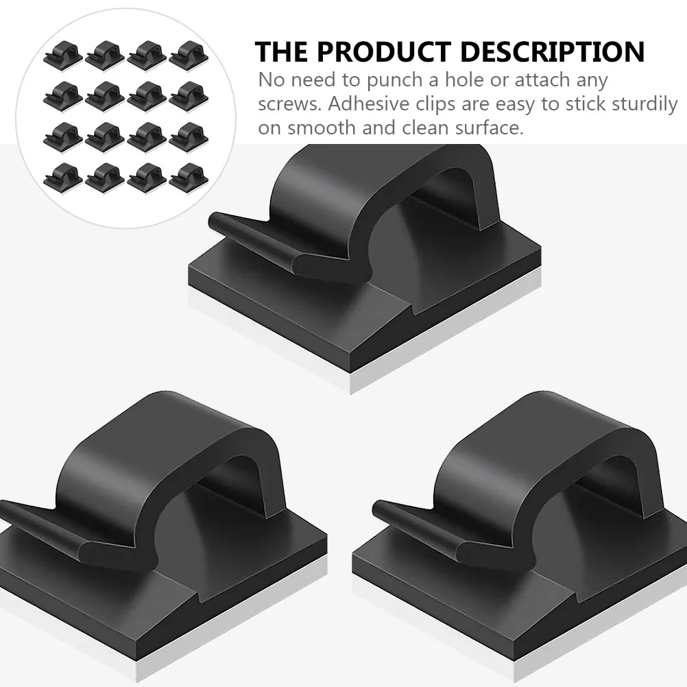 

50 pcs Cable Clips Self Adhesive No Punch Hole Durable For Home Office Car Wall Mount Mini Cord Organizers Adhesive Clips