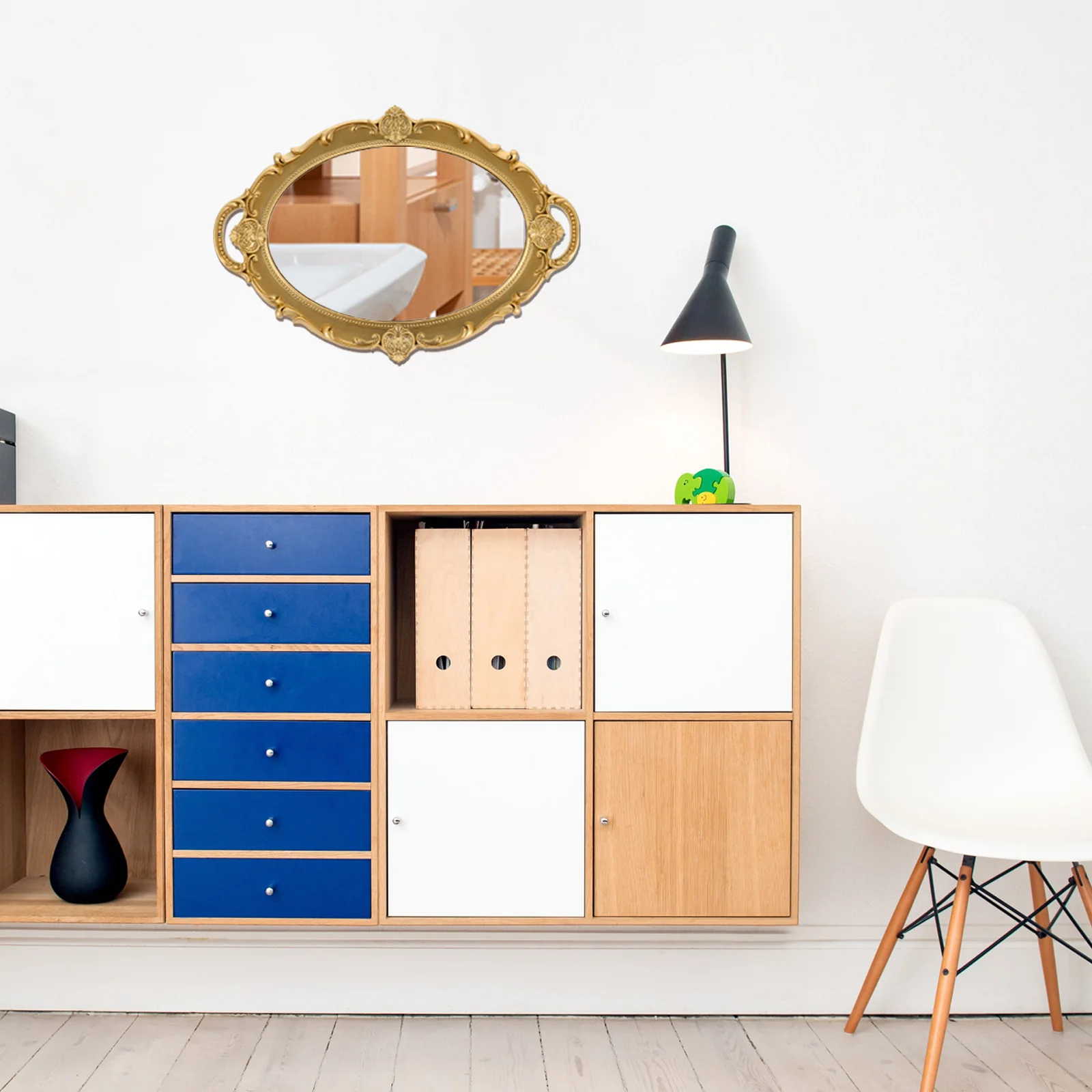 

Vintage European Makeup Mirror Compact Size Wall Mountable Elegant Design Bedroom Living Room Decor Vintage Mirrors for Wall