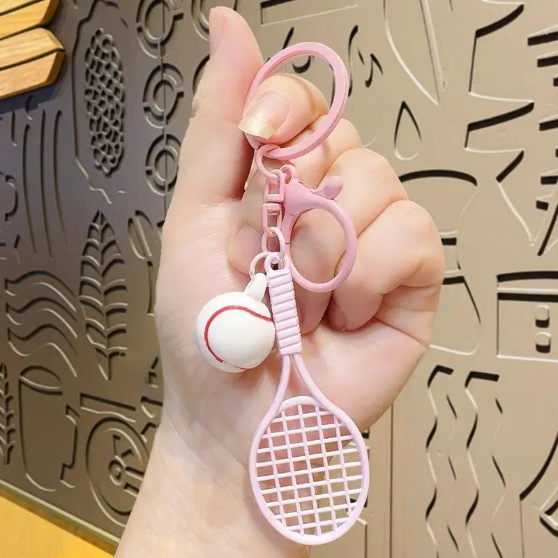 Mini-Schlüsselanhänger, Tennis-Party-Geschenke, Tennisball-Schlüsselring, Tennis-Taschenanhänger, Sport-Schlüsselanhänger für Jungen und Mädchen, Schule, Karneval, Belohnung – Detail 3