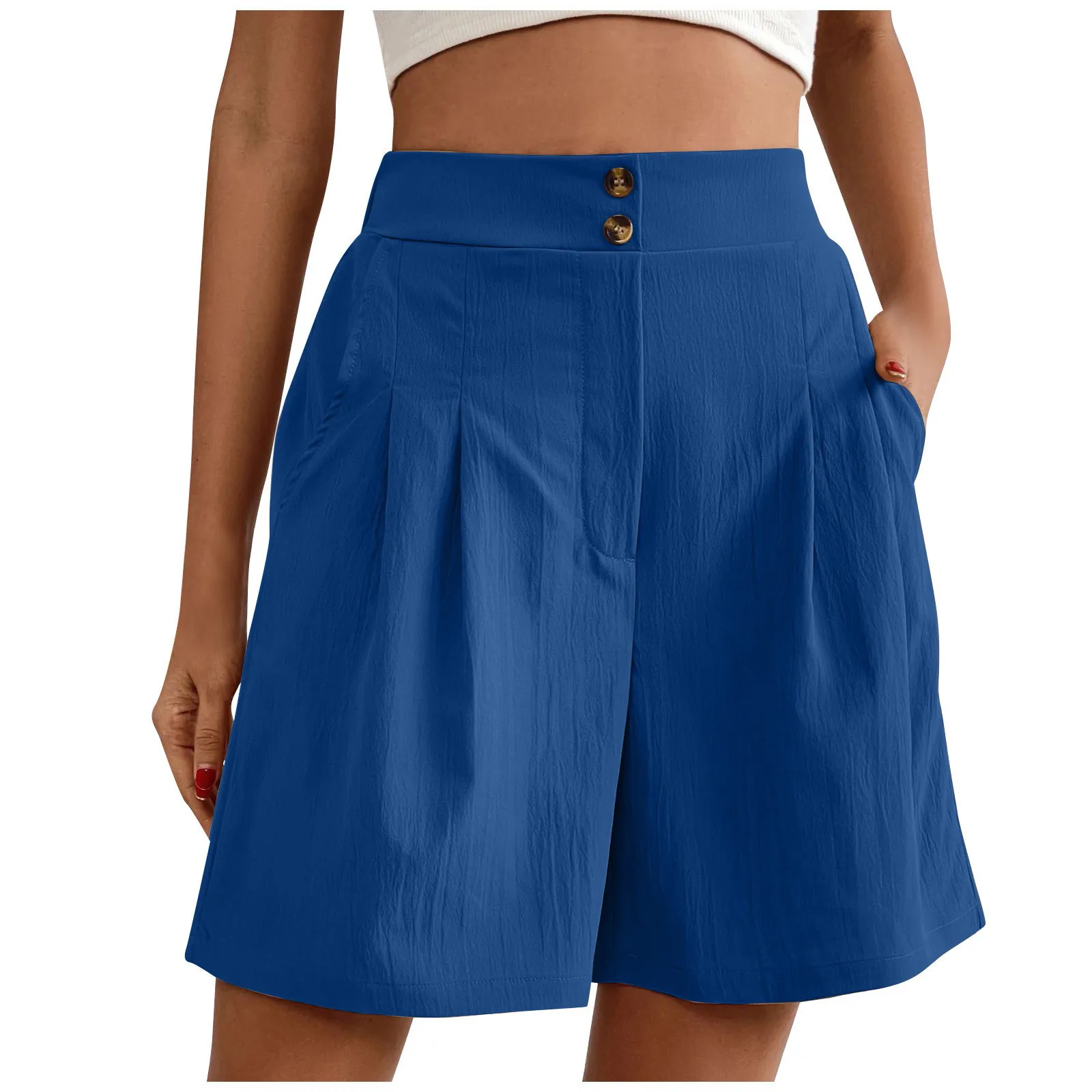 Shorts de perna larga de cintura alta feminino, vintage, casual, reto, feminino, plus size, marrom, primavera, verão, novo, 2022