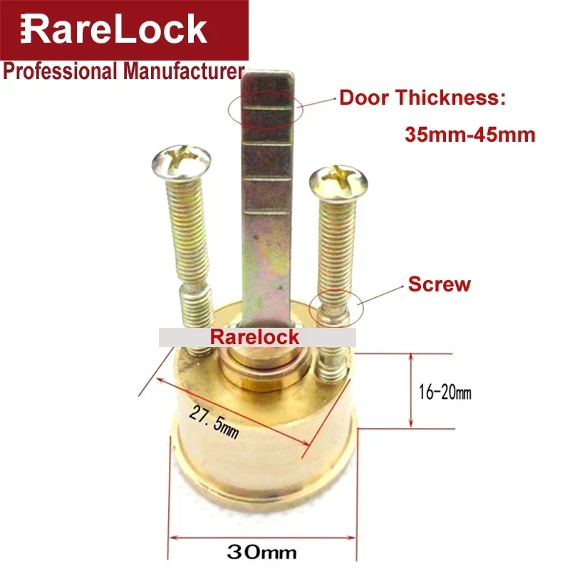 Brass Door Lock Cylinder Gate Locks Different Keys 35 - 45mm Thickness Bedroom Bathroom Accessory Rarelock A