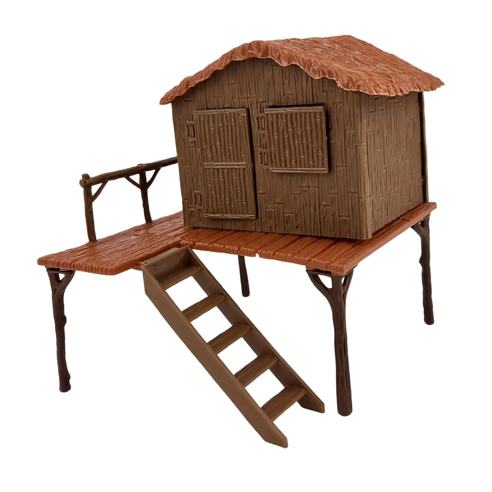 Kit de modelo de casa, telhado de palha, modelo de cena de casa, mini para hobby, mesa de areia, cenário ferroviário