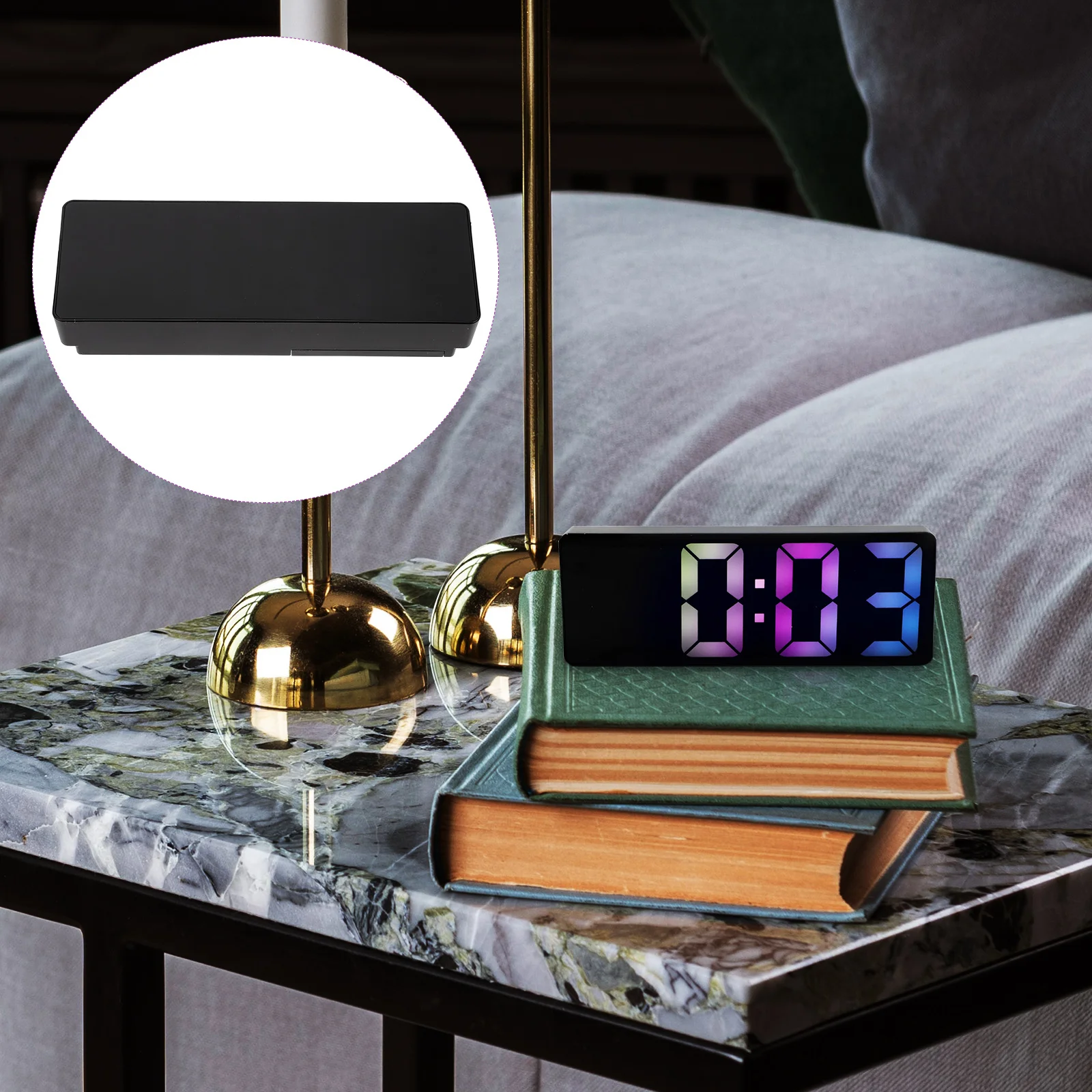 

Bedroom Table LED Clock Digital Alarm Small Desk for Operated Decor Wall