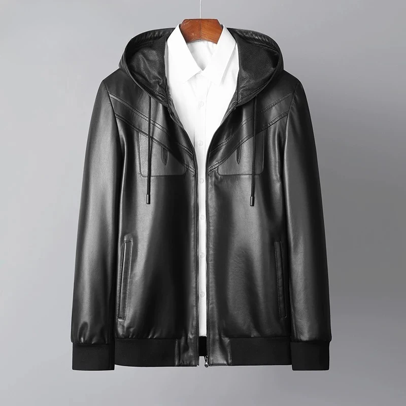 Tcyeek Natural Cowhide Real Leather Jacket Men Autumn Winter Clothes High-quality Goose Down Liner Detachable Mens Coats Trendy