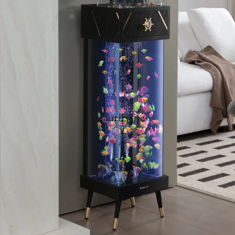 

05-*Small fish tank filter oxygen generator acrylic goldfish tank