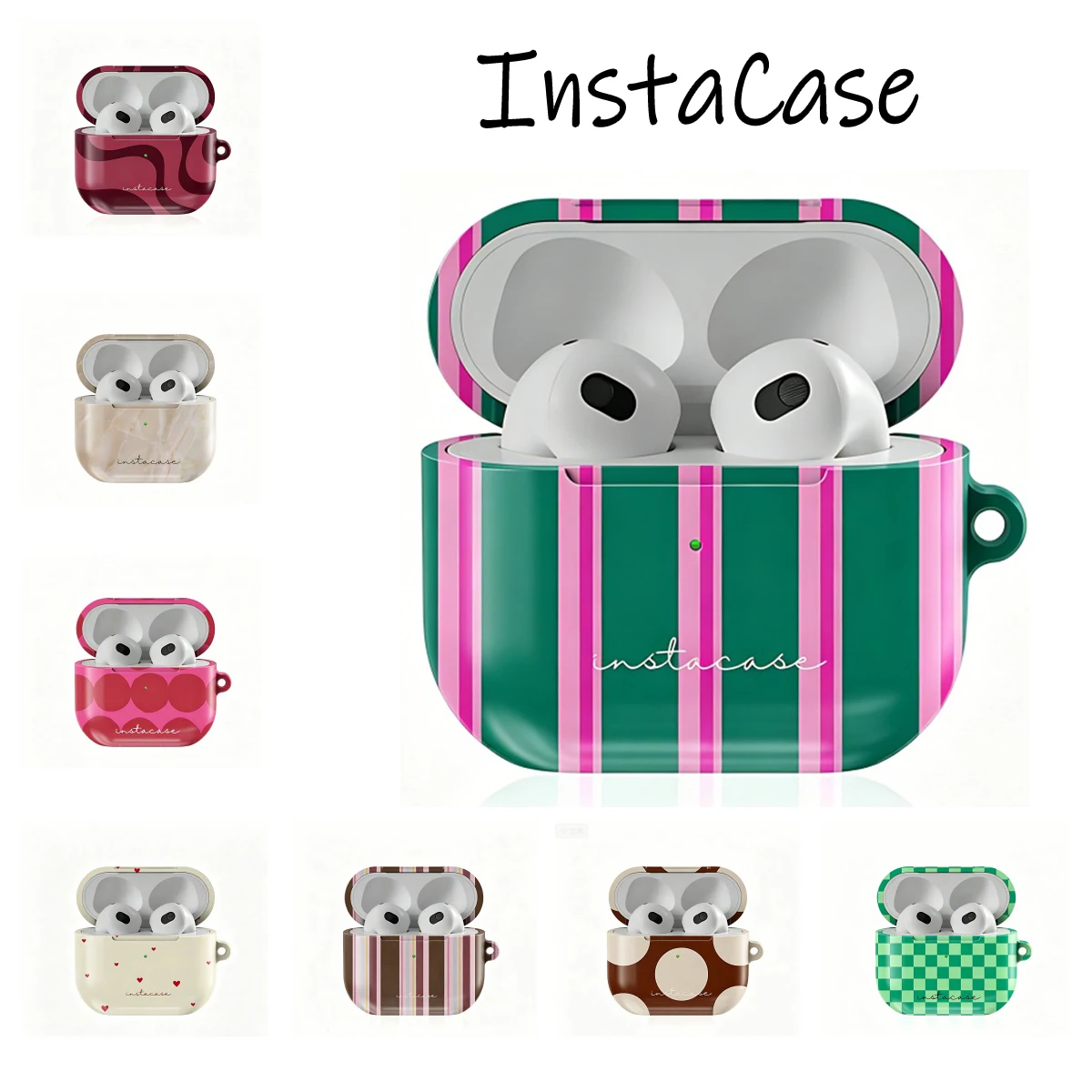 InstaCase Dirty Martini - Funda protectora a prueba de golpes, brillante, HD, de PC duro, para auriculares AirPods 1, 2, 3, Pro, Pro2, con gancho de metal