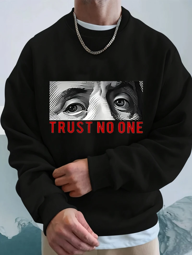 

1 шт., мужская толстовка с круглым вырезом No One с графическим принтом, осень-зима 2025 года, толстовка с круглым вырезом для мужчин и женщин, топ