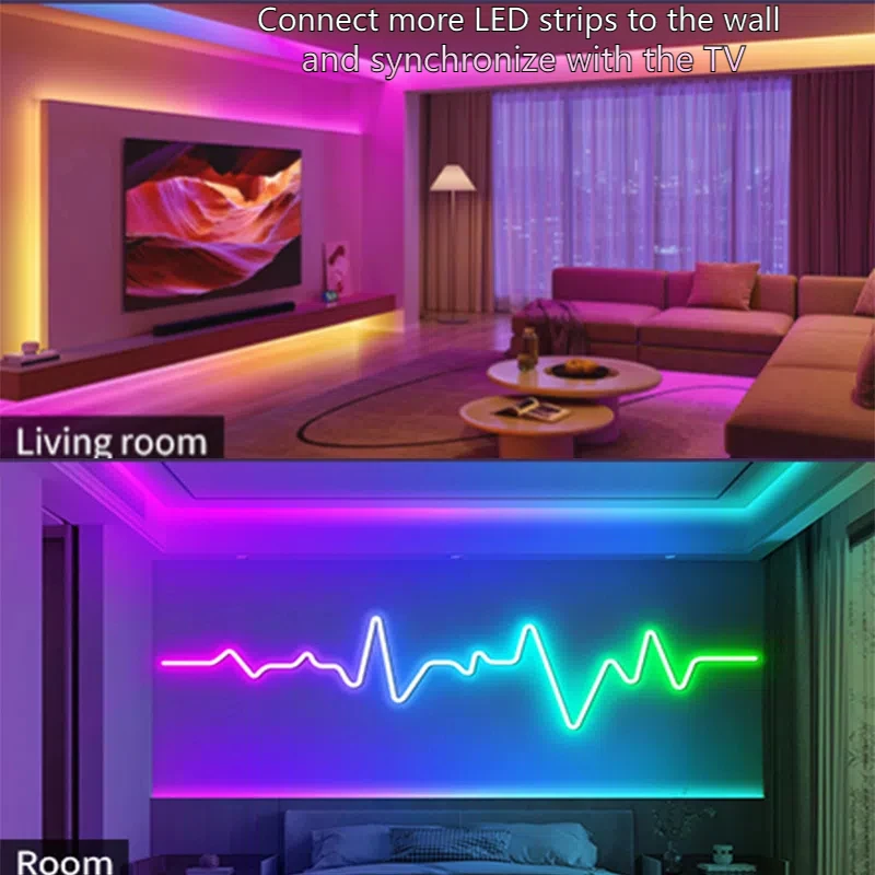 TV led wifi, retroiluminación sincronizada eficiente, TV Led de varios tamaños, sincronización Led controlada por voz con imagen, música y vídeo para HDMI 2,0