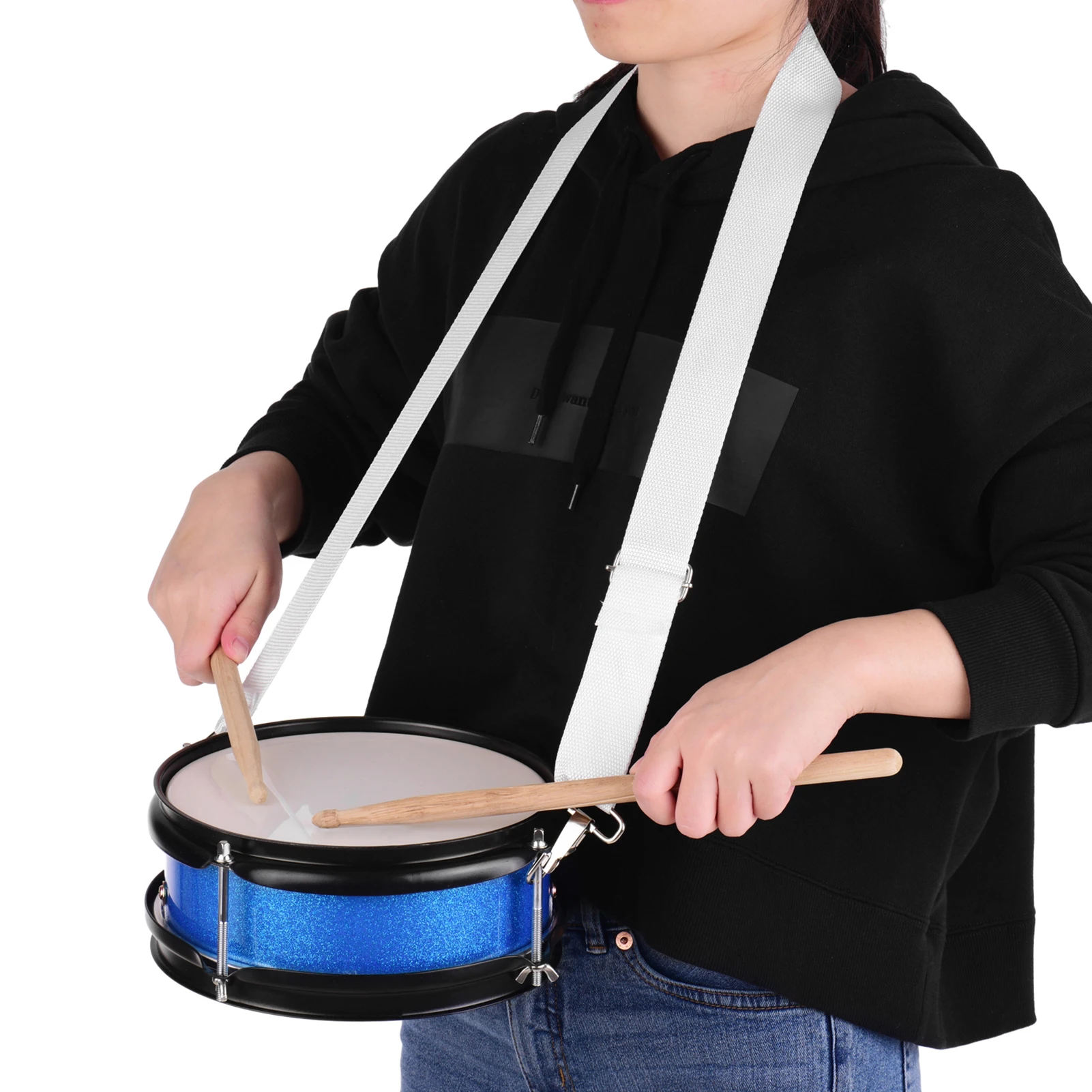 8inch Snare Drum Head with Drumsticks Shoulder Strap Drum Key for Student Band