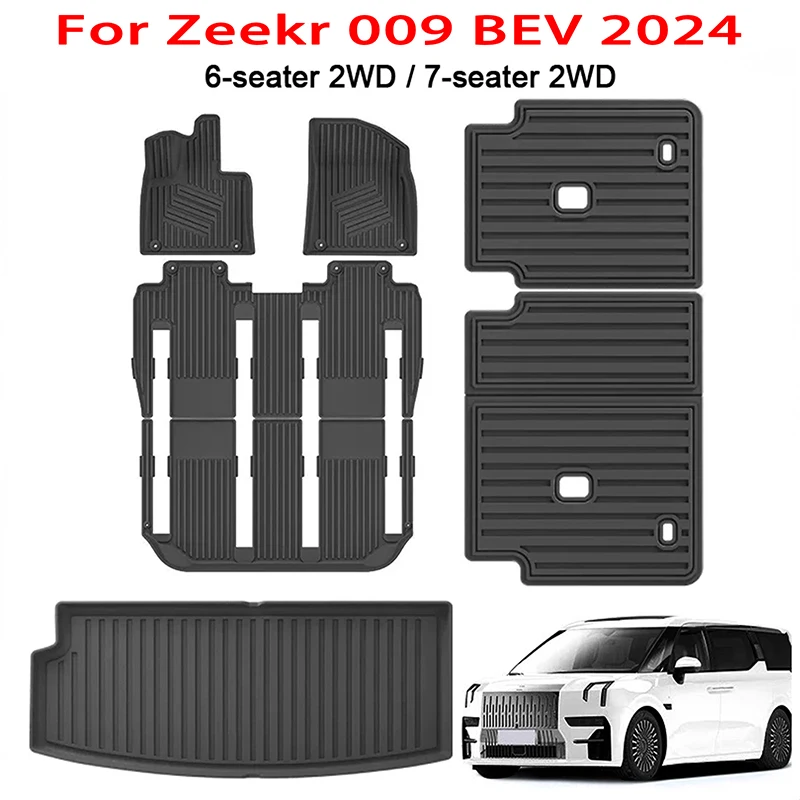 

Car Floor Mats Trunk Mat for ZEEKR 009 BEV 2024 Waterproof Non-Slip Fully Surrounded Floor Refit Seat Back Cushions