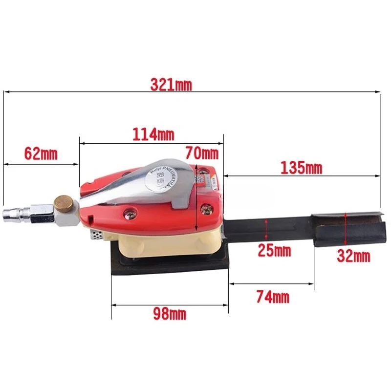 Long Finger Pneumatic Reciprocating Grinding Machine 6020 Long Handle Pneumatic Polishing Machine Sand Paper Machine