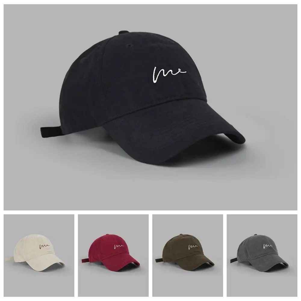 Gorra de béisbol con visera para hombre y mujer, gorro de béisbol con bordado de letras, ajustable, estilo Hip Hop, de algodón, estilo coreano, Unisex