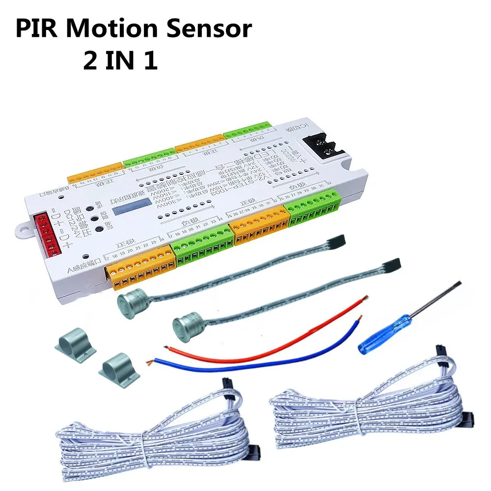 

PIR Montion Sensor Stair Controller 12V 24V Flowing Water And Step 2 IN 1 Controler For Addressable And Single Color LED Strip