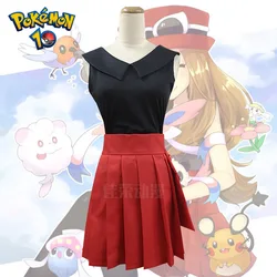 Anime Poke XY Before Kalos Quest Serena Default mon Outfit Cosplay Costume Women Full Set Costumes Halloween Accessories Suits