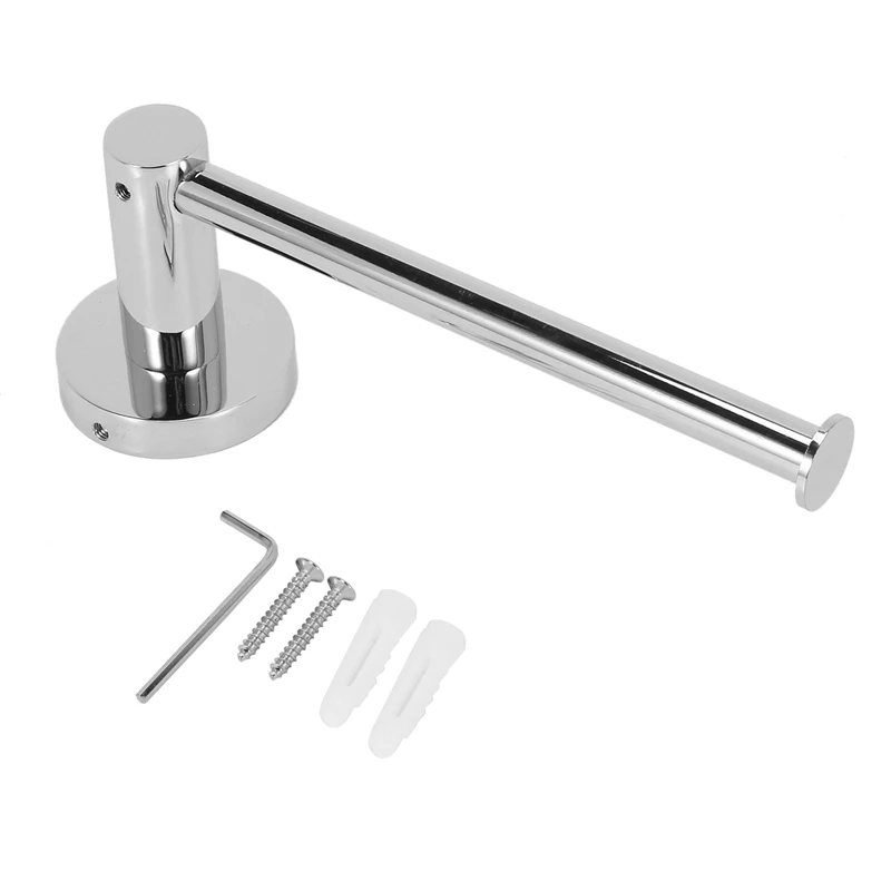 2X Wall Mounted Toilet Roll Holder Polished Chrome Stainless Steel Bathroom Kitchen Paper Towel Dispenser Tissue Hanger