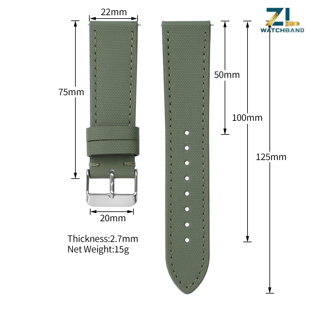 20mm 22mm Nylon Watchband Quick Release Sailcloth Watch Strap for Omega for Samsung for Huawei for Women Men Wrist Band Bracelet view 6