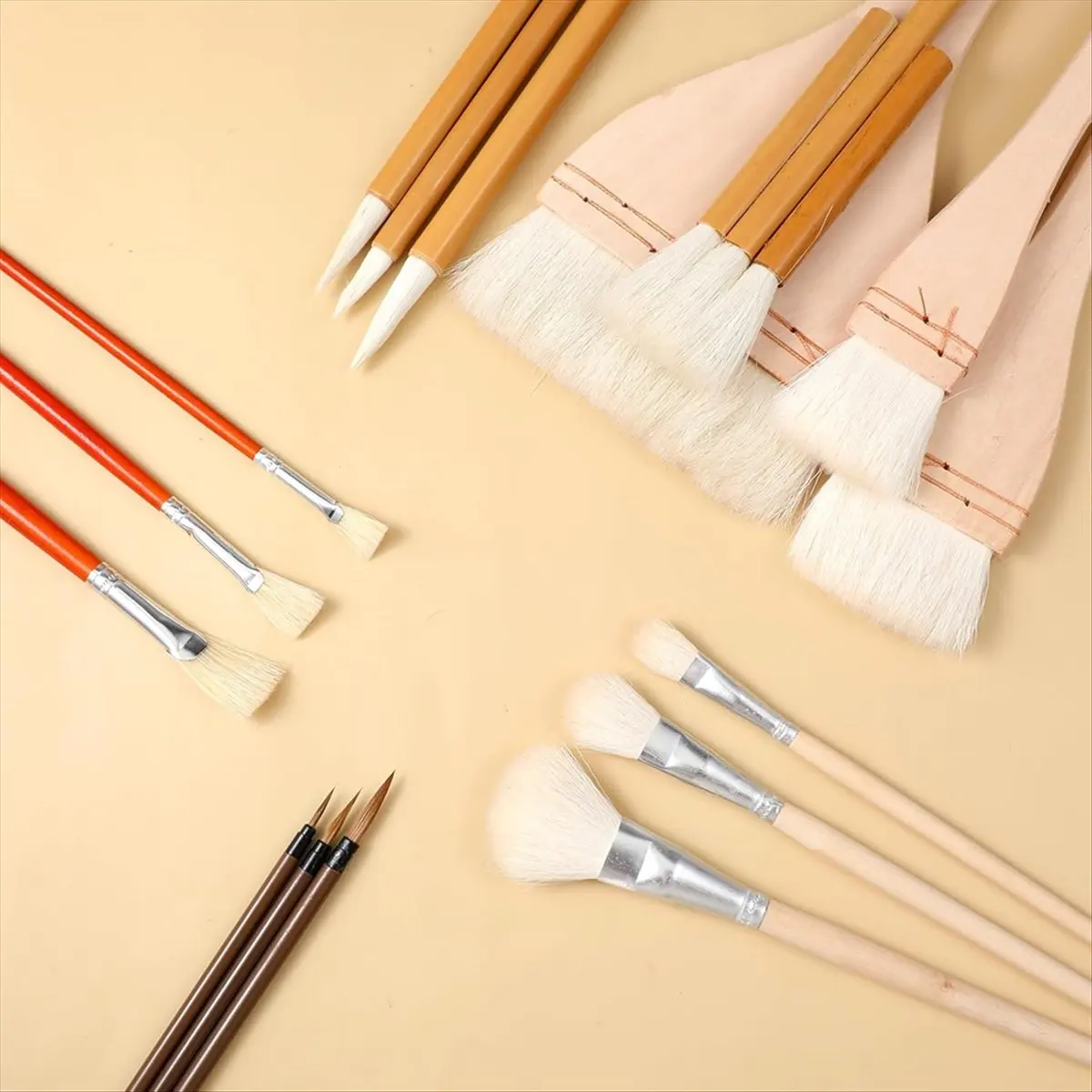 【Best Seller】16Pcs Glaze Brushes for Pottery Different Shapes Pottery Glaze Brushes for Acrylic Watercolor Oil and More for Begi