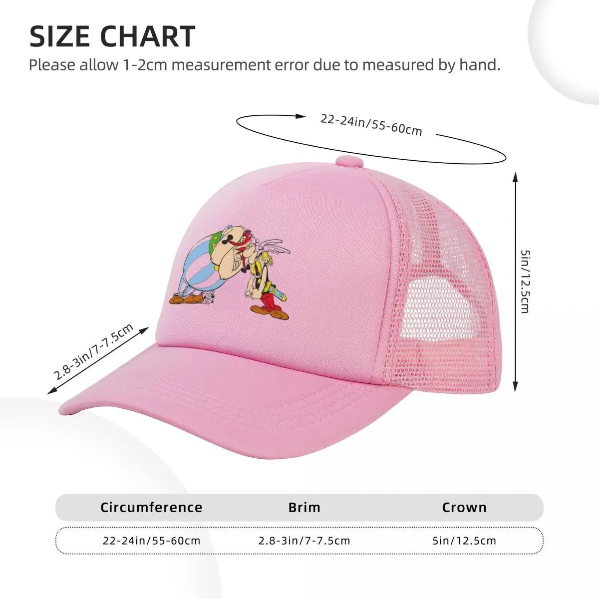 Asterix And Obelix Dogmatix Mesh Baseball Caps Snapback Fashion Baseball Hats Breathable Casual Casquette Outdoor Unisex