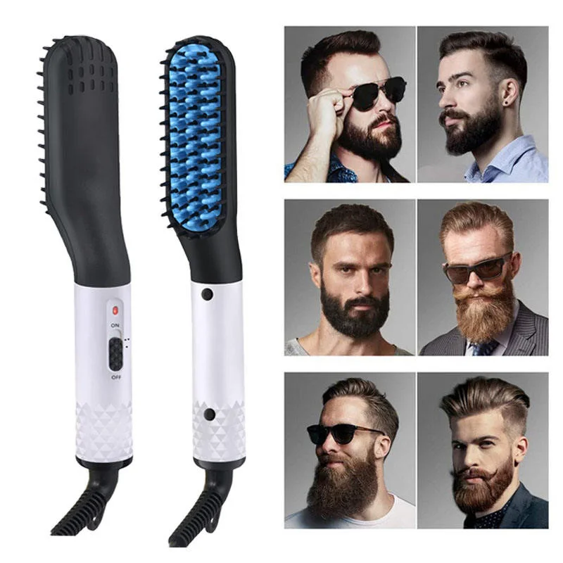 

Professional Mini Ceramic Brush Hair Straightener Beard Straightening Comb Beard Hair Brush Men Hair Straightener Comb