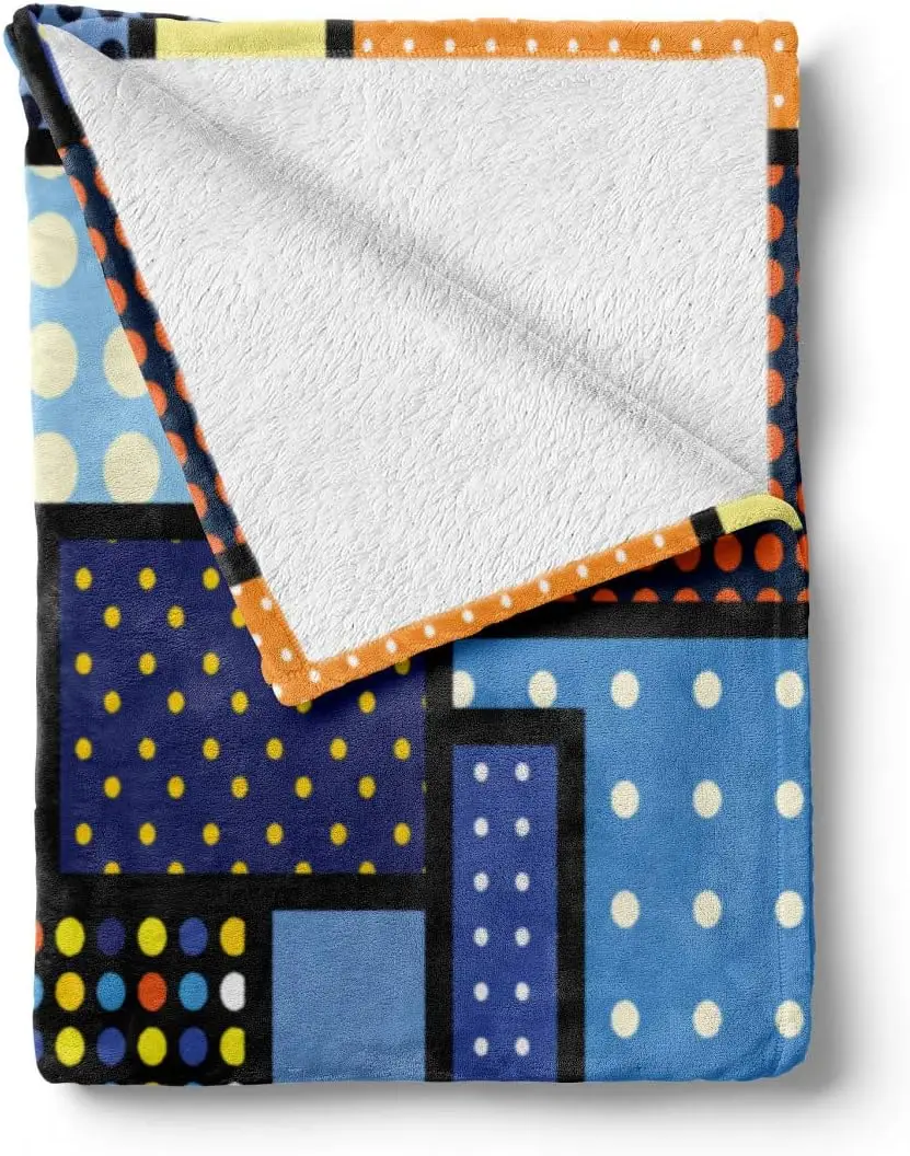 Moroccan Tile Pattern Blanket Soft Fleece Throw Boho Home Decor Ethnic Style Living Room Sofa Bedding Decoration