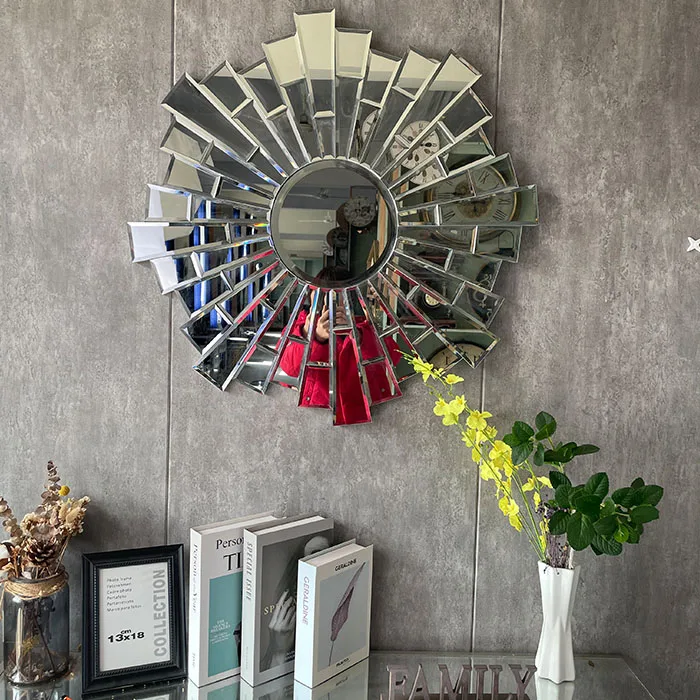 80Cm Elegant Design Interior Wall Mirror Decorative Living Room Large Silver Wall Mirror