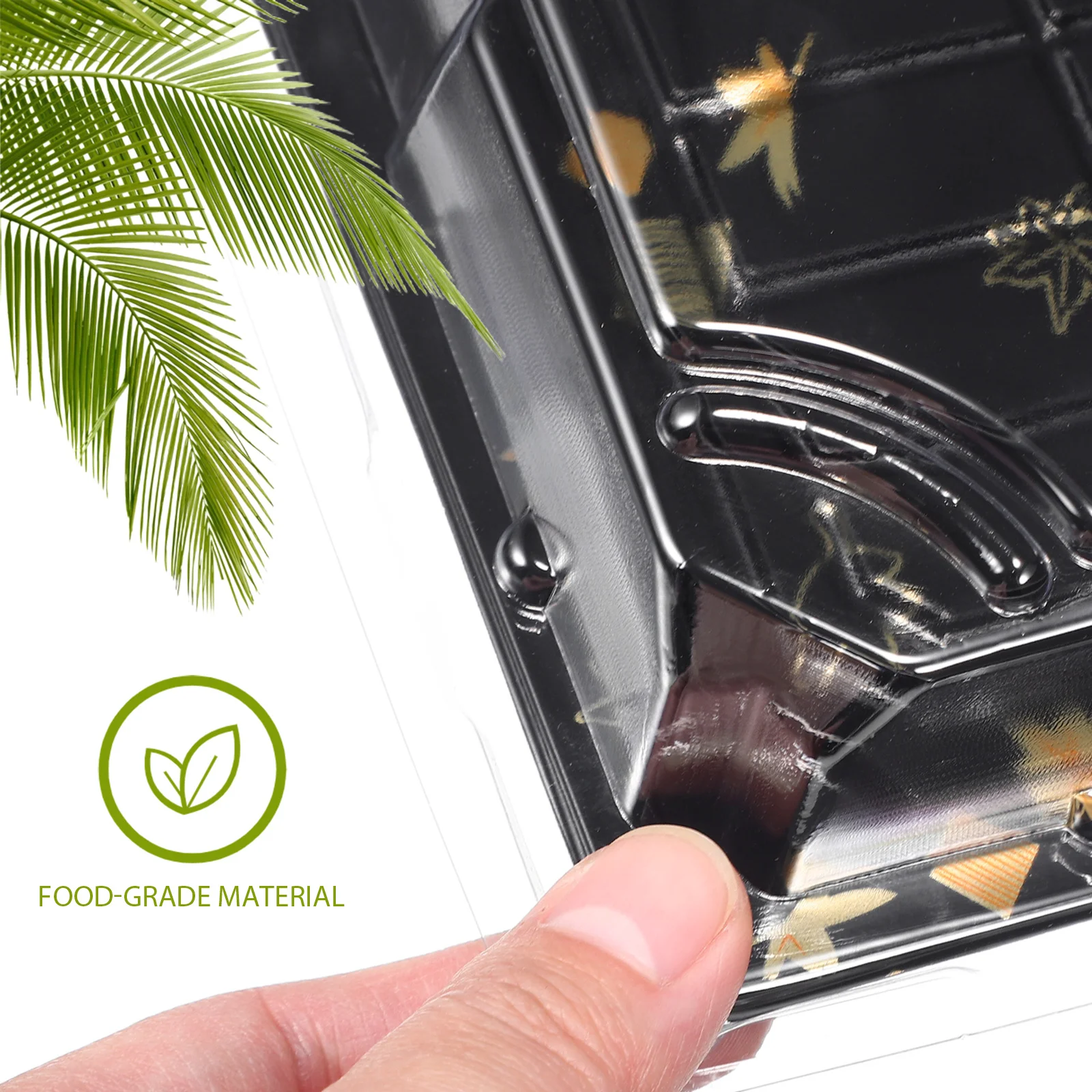 

20pcs Plastic Sushi Boxes Sandwich Platter Trays Buffet Catering Serving Containers Disposable Party Platters With Lids Large