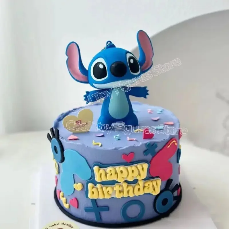 Stitch Cake Decoration Doll Set PVC Anime Action Figures Mini Toy Model Baby Shower Kids New Year Birthday Party Ornaments Gifts