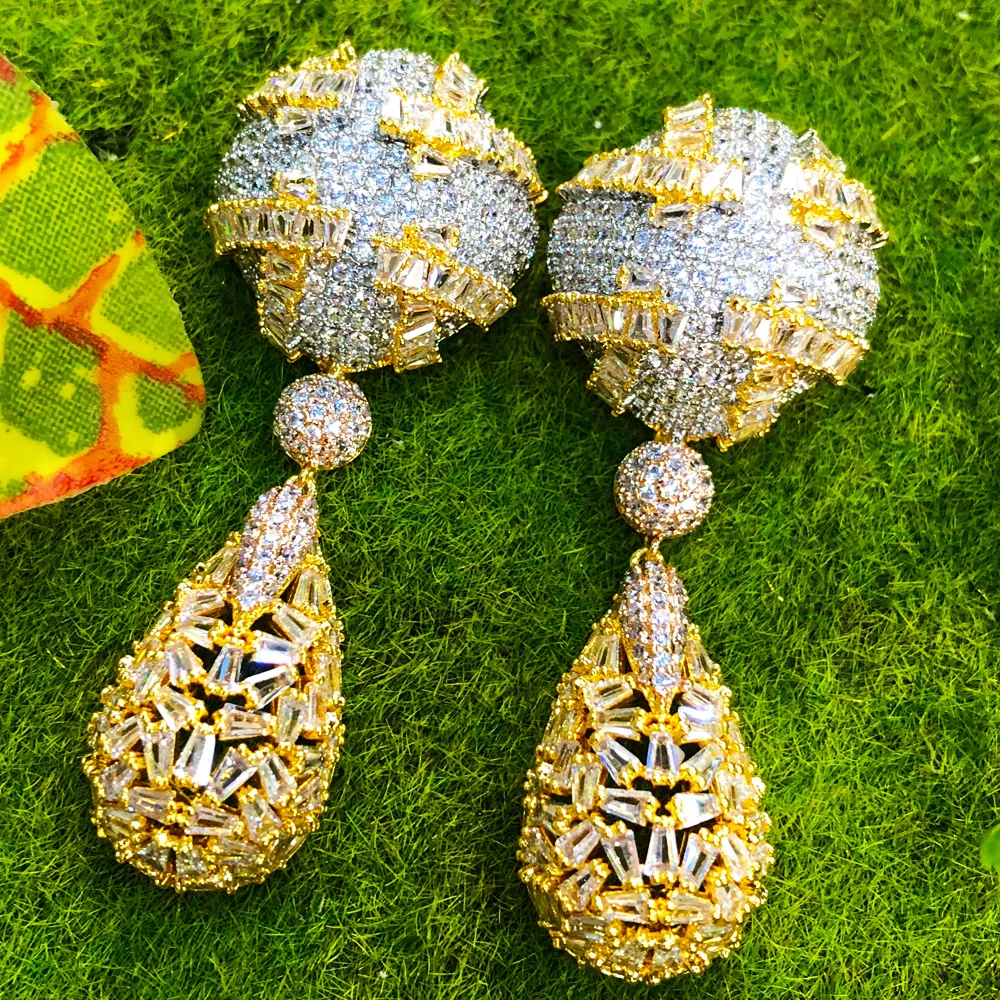 

Missvikki Luxury Gorgeous Trendy Earrings For Women Wedding Cubic Zircon Crystal CZ Dubai Bridal Earring Fashion Jewelry