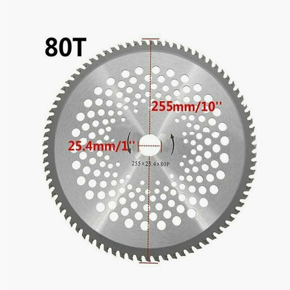 Cuchillas de cepillo de punta de 10 "X 80t, piezas de repuesto para cortadora resistentes al calor y al óxido, cortadora, desbrozadora, piezas de herramientas eléctricas de jardín
