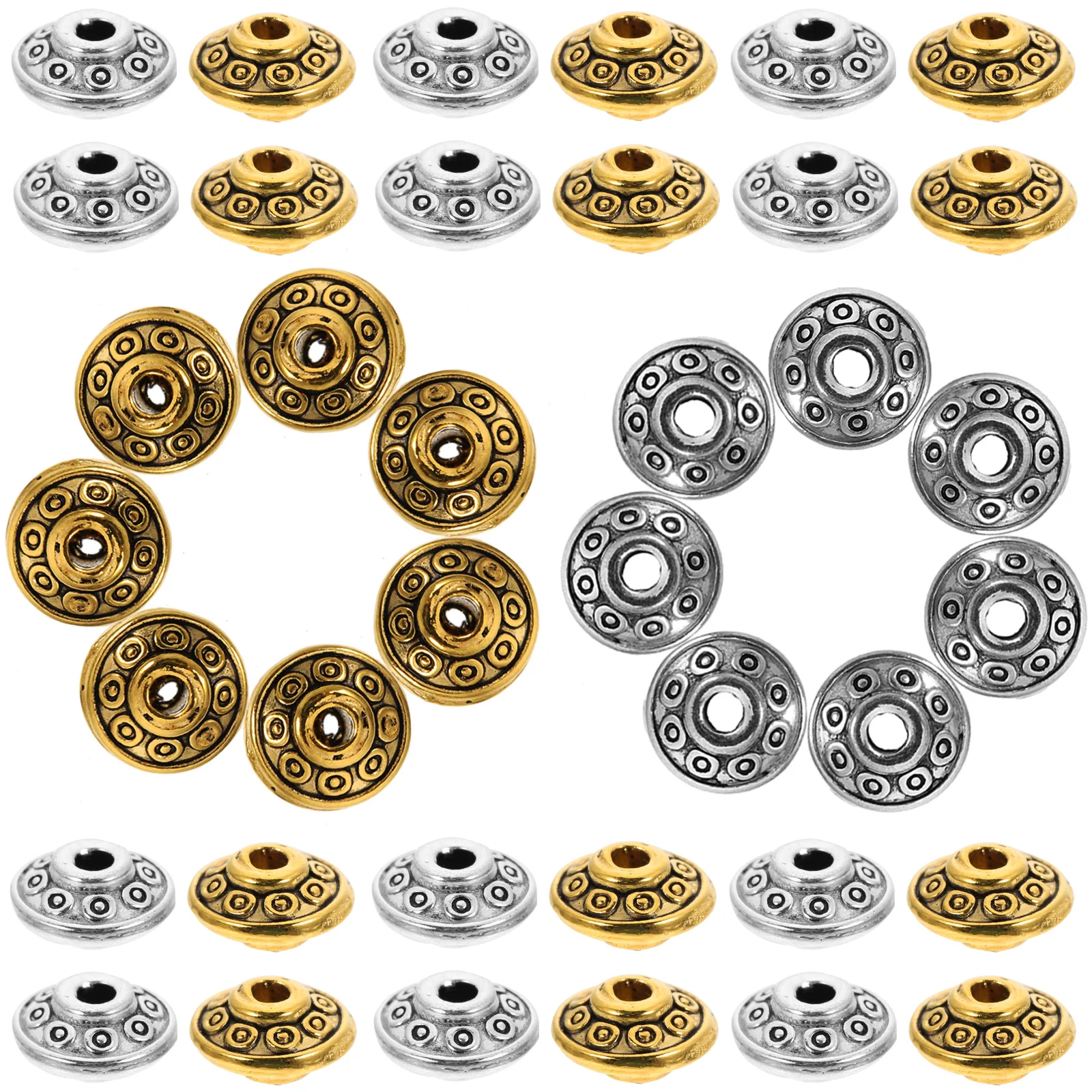 

UFO Shaped Spacer Beads Multicolored Alloy Jewelry Making Supplies DIY Earrings Bracelets Necklaces Pendants Craft