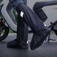 Rain Boot Shoe Cover Black Waterproof with Reflector High Top Clear Shoes Dust Covers for Motorcycle Bike Rain Cover Men Women