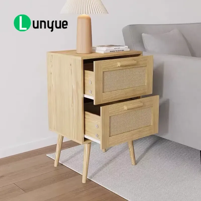 American Style Bedside Table with Locker Simple Modern Design Nightstand for Bedroom Home Furniture Storage Cabinet Wholesale