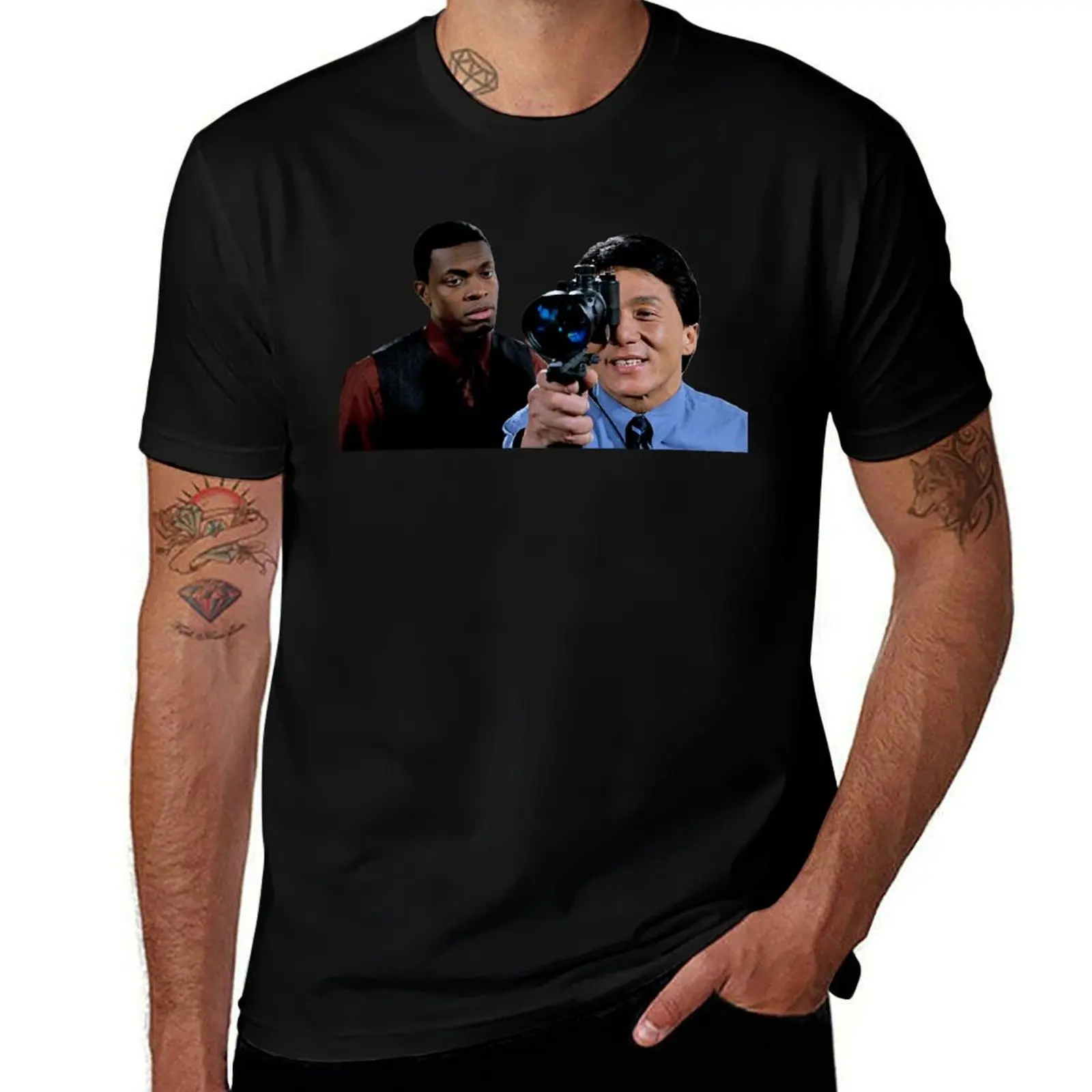 

Rush Hour 2 Hotel Scene Chris Tucker Jackie Chan Comedy Movie T-Shirt kawaii clothes plain men clothes