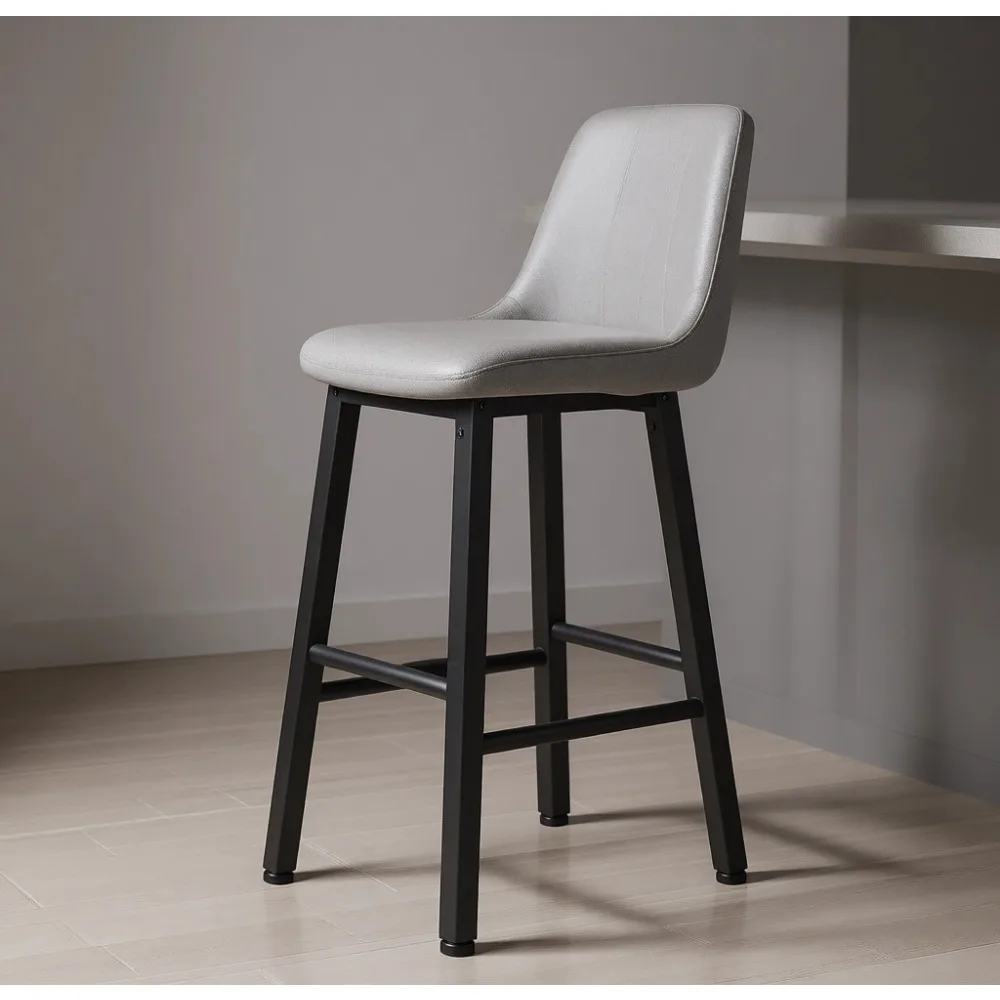 

Комплект из 2 барных стульев для кухонного острова или столовой, в индустриальном стиле, высота 24,8 дюйма, цвета: рустик-коричневый, черный