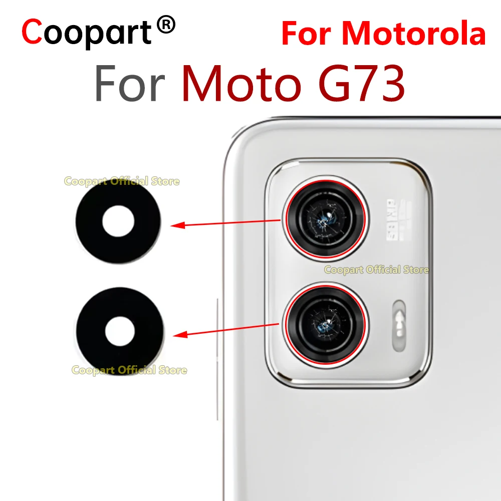 New Coopart Back Rear Camera Lens Glass Cover For Motorola Moto G73 With Adhesive Sticker Repair Parts