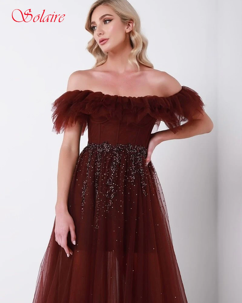 

Customized A-Line Boat Neck Elegant Formal Evening Dress Fashion Temperament Party Gowns Delicate High Quality Prom Dress