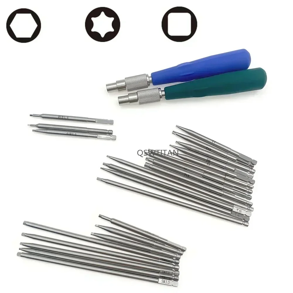 Orthopaedic Bone Screw Driver Instruments Spinal Pedicle Screw Nail Cap AO Hex Star Plum Driver Set