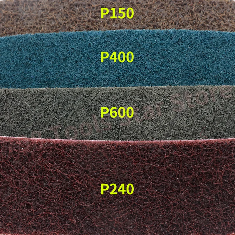 10PCS 330 * 10mm Non-woven Nylon Abrasive Sanding Belts 150-600 Grits Sanding Bands Coarse to Fine for Stainless Steel Deburring