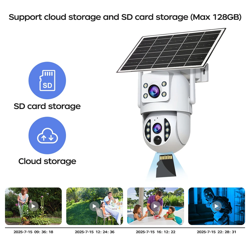 JOOAN 8MP 4K WiFi Solar Camera Outdoor CCTV Surveillance Camera With Solar Panel Dual Lens PTZ IP Cam Security Protection