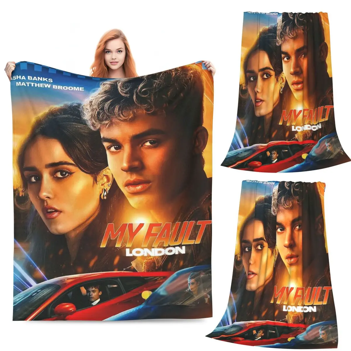 Matthew Broome My Fault London Movie Blankets Soft Warm Flannel Throw Blanket Plush for Bed Living room Picnic Travel Home Couch
