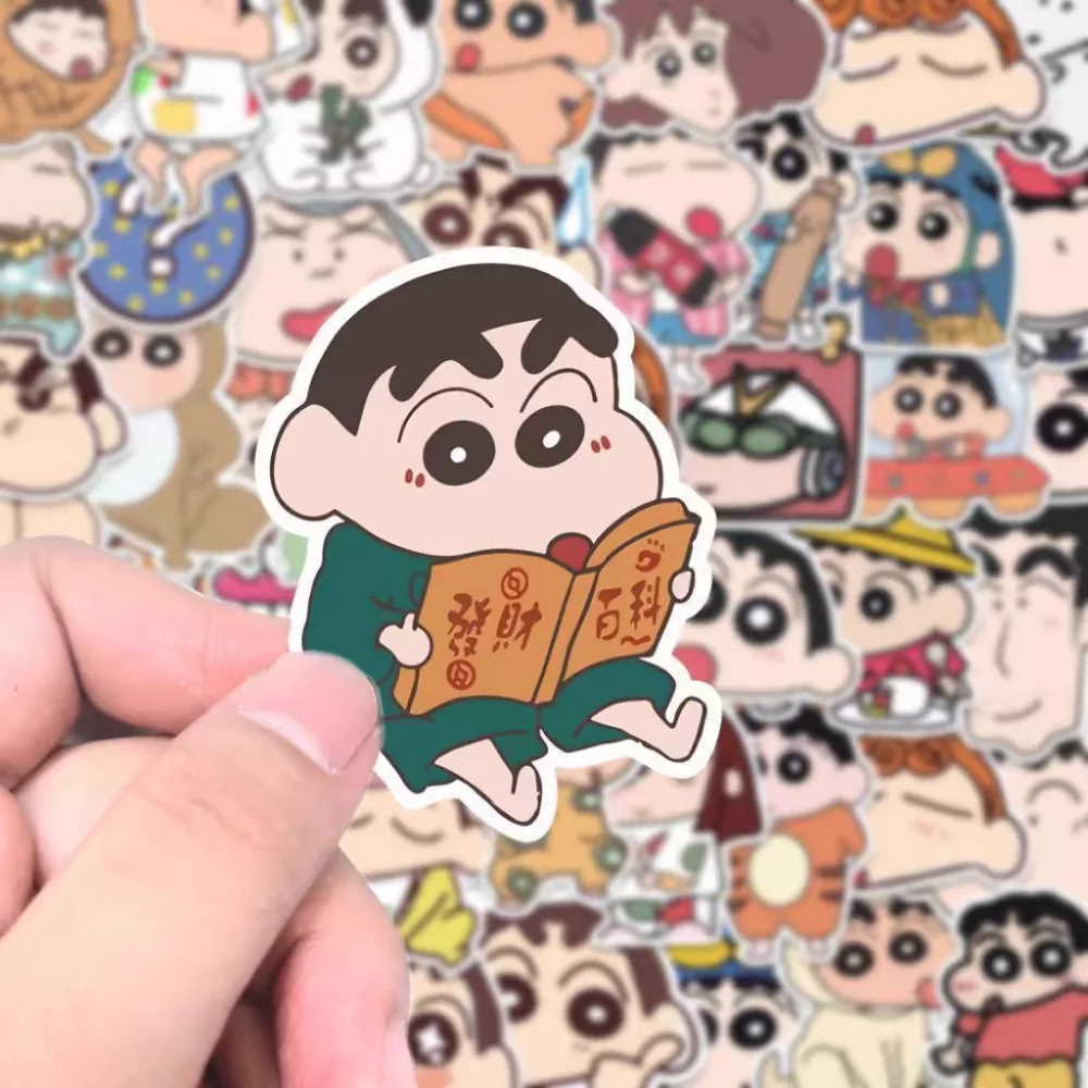 【セール中】50/100 個かわいいクレヨンしんちゃんステッカー手作り装飾ステッカー Diy 携帯電話コンピュータマグクリエイティブステッカーおもちゃ