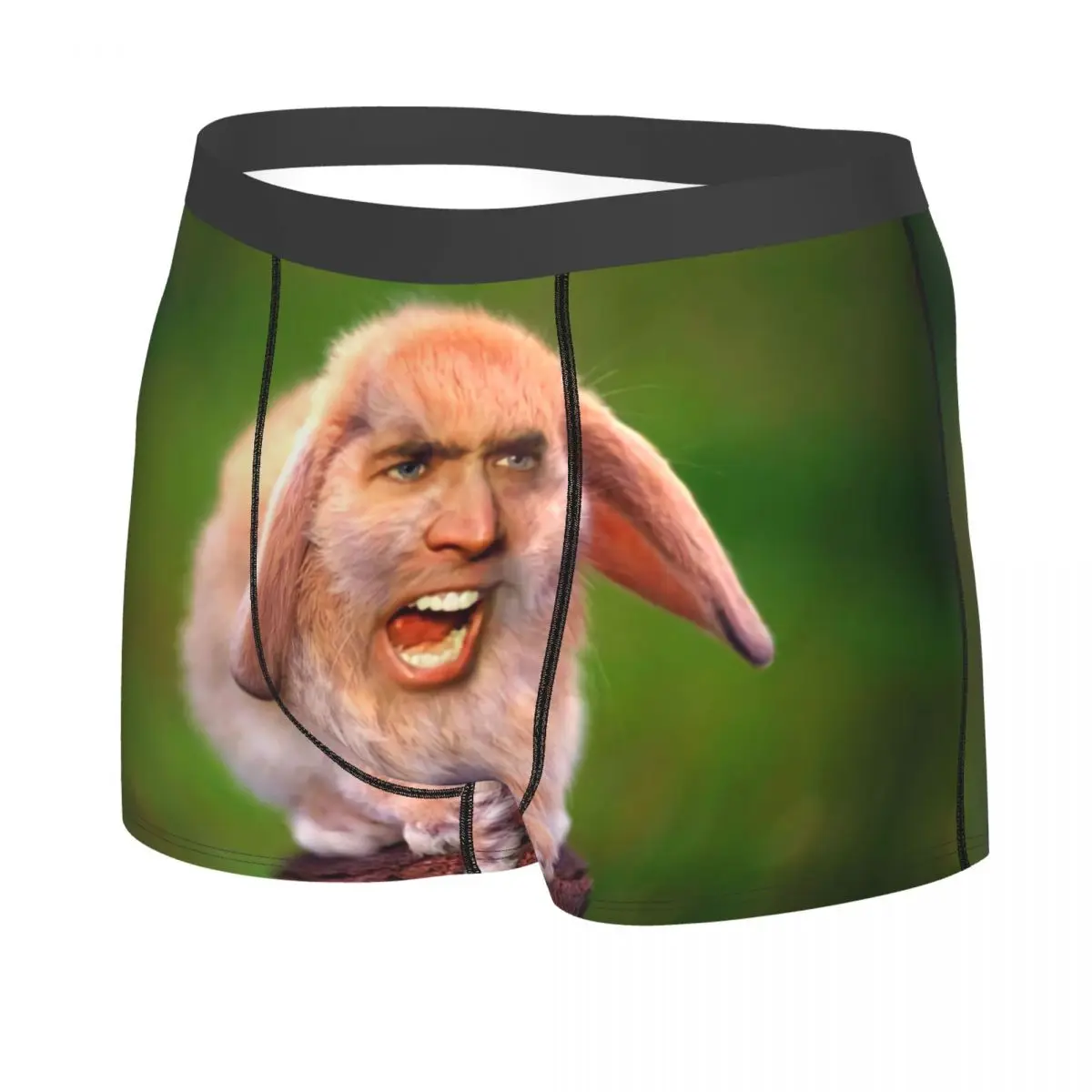 Custom Cool Funny Nicolas Cage Rabbit Meme Boxers Shorts Panties Male Underpants Stretch Briefs Underwear